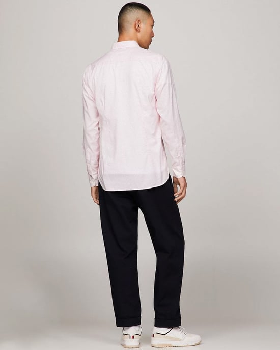 Tommy Hilfiger Flex Mini Print Long Sleeve Mens Slim Shirt