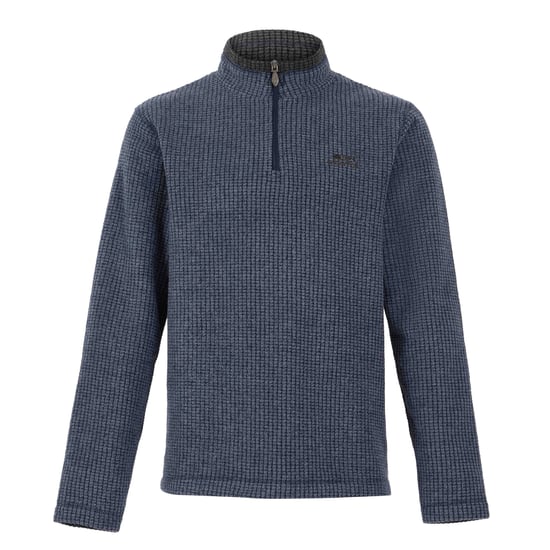 Weird Fish Heren Newark Grid Eco Friendly Quarter Zip Fleece Top (Marine) - Image 1