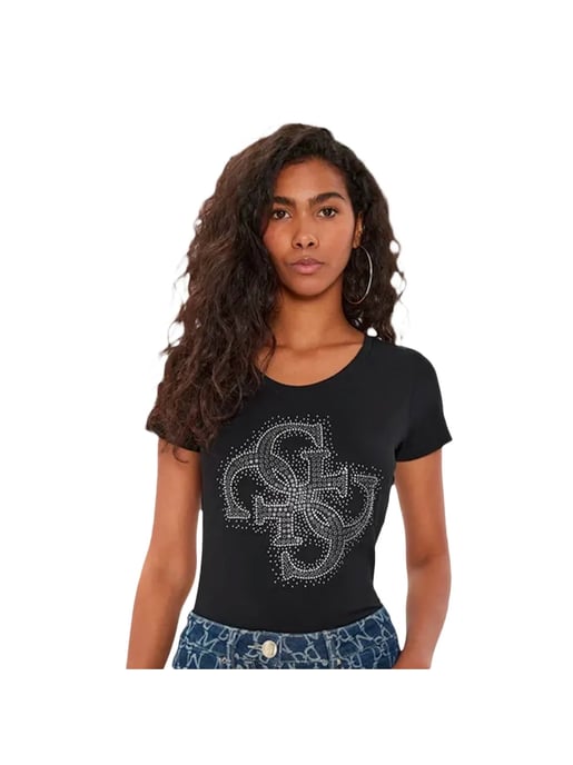 Guess Women's Rhinestone T-Shirt 4G - Image 1