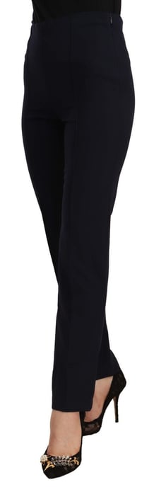 AGLINI Zwarte Hoge Taille Polyester Dames Rechte Broeken - Image 2