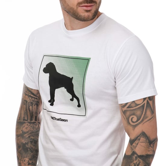 Men's One True Saxon Braice T-Shirt in White - Image 3