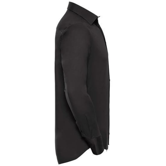 Russell Collection Mens Long Sleeve Easy Care Fitted Shirt (Black) - Image 2