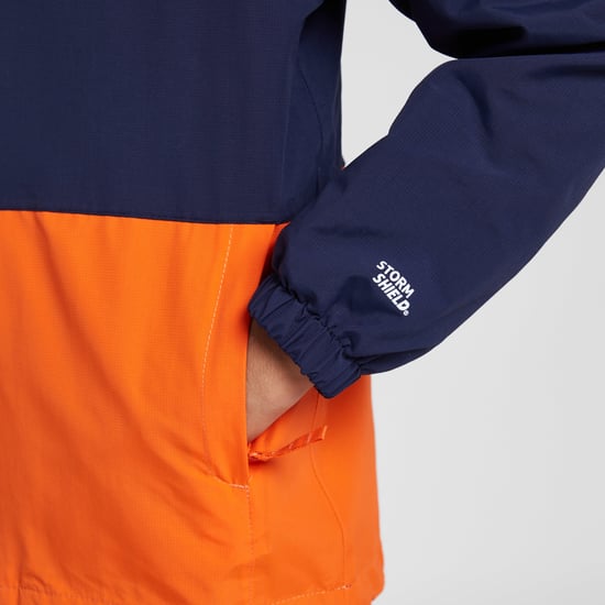Peter Storm Kids' Colour Block Waterproof Jacket with Adjustable Hood, Children's Raincoat