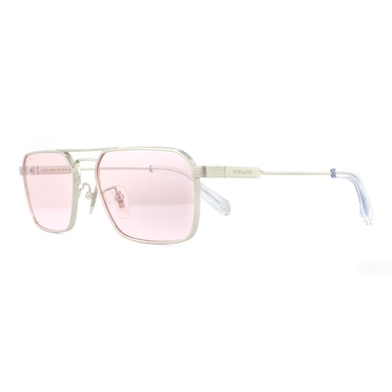 Police Rectangle Mens Shiny Palladium Pink Sunglasses