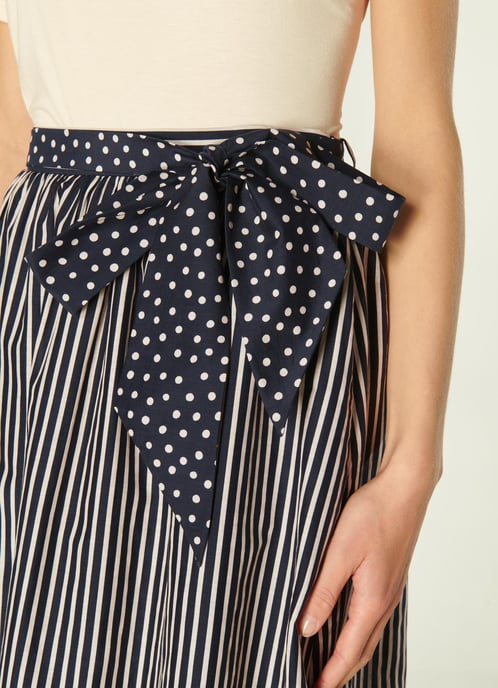 LK Bennett  Smith Skirt, Navy/Cream