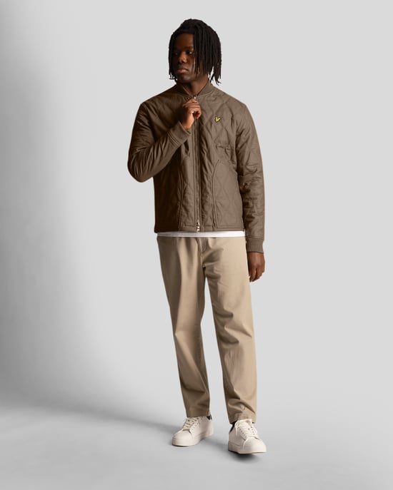 Lyle & Scott Branded Linden Khaki Short Lightweight Jacket - Image 2