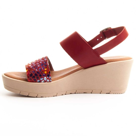 Confortable wedge sandal Purapiel in Red