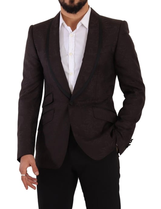 Dolce & Gabbana Herrar Lila Jacquard Enkelknäppt SICILIA Blazer - Image 6