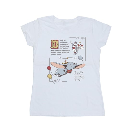Disney Womens/Ladies Dumbo Story Book Page Cotton T-Shirt (White)
