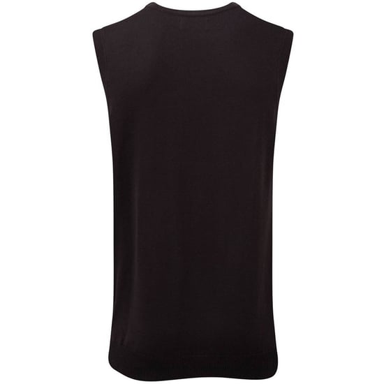 Russell Collection Mens V-Neck Sleevless Knitted Pullover Top / Jumper (Charcoal Marl) - Image 2