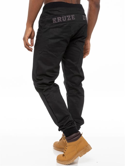 Kruze | Mens Cuffed Jeans - Black - Image 2