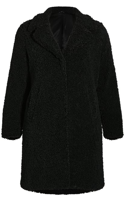EVANS Women's Teddy Coat - black