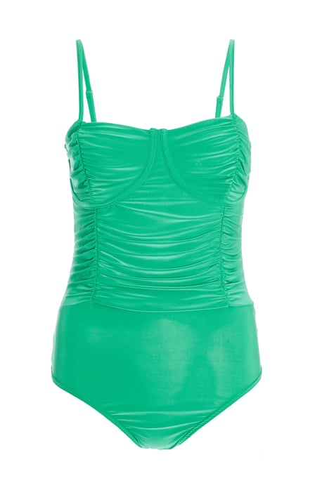 Green Ruched Bodysuit