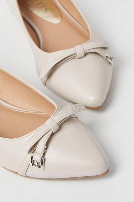 Lesley Bow And Buckle Detail Ballet Pumps