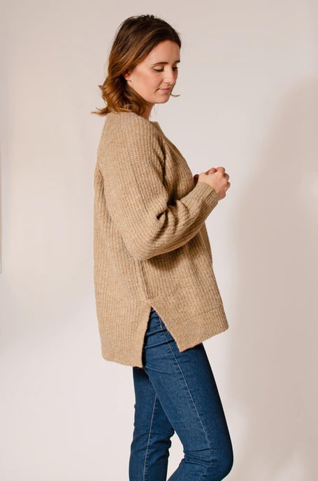 Round Notch Neck Wool Blend Jumper - Image 5