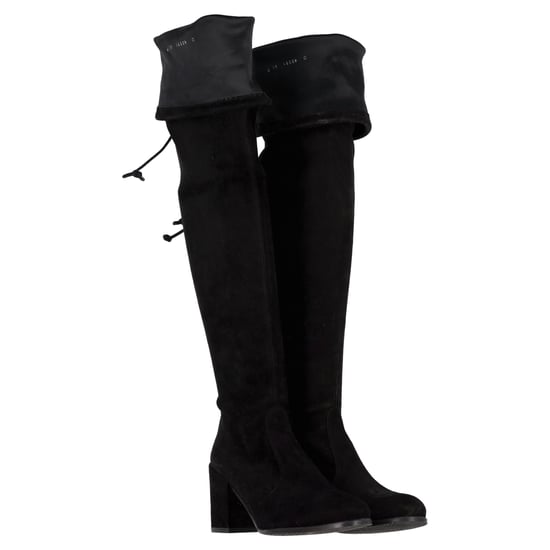 Stuart Weitzman Tieland 85 Over-The-Knee Boots in Black Suede - Image 3