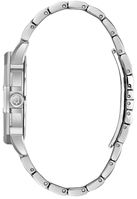 Bulova Kristallen Heren Zilveren Horloge 96C134 - Image 2