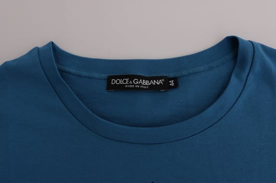 Dolce & Gabbana Women's Blue Cotton 2017 Motive T-Shirt - Image 5