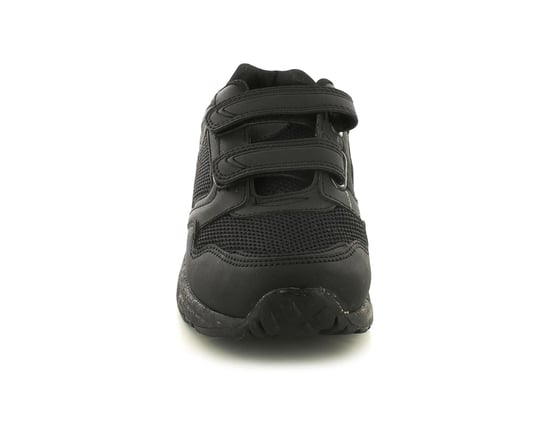 New Boys/Childrens Synthetic Leather Black School Trainers