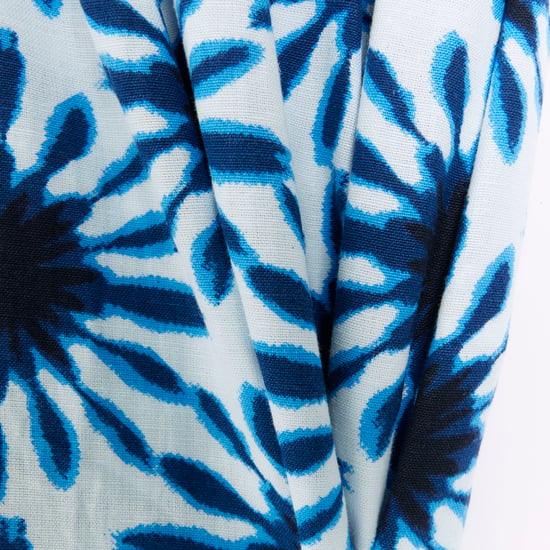River Island Womens Maxi Skirt Blue Print With Linen