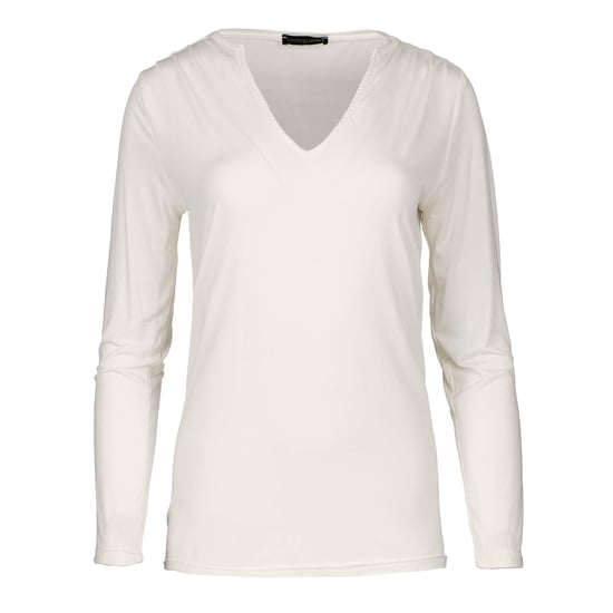 Cream Jersey V Neck Top