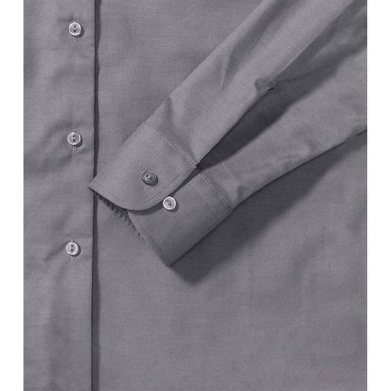 Russell Collectie Dames/Dames Lange Mouw Easy Care Oxford Shirt (Zilver) - Image 4