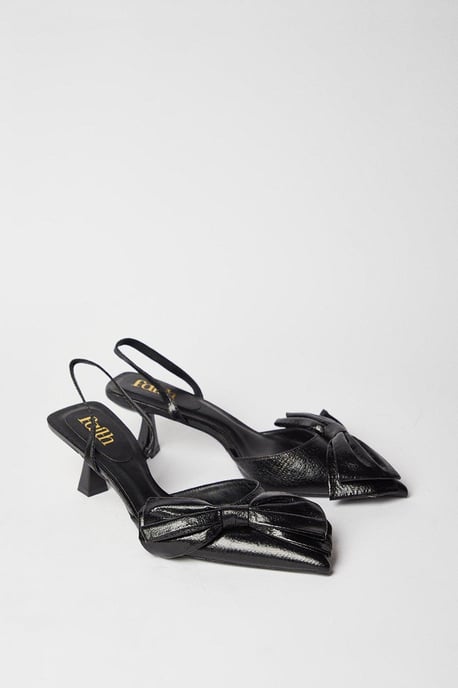 Faith: Cindy Bow Detail Slingback Court Shoes - Image 3