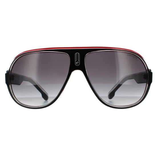 Carrera Aviator Unisex Black Crystal White Red Dark Grey Gradient Sunglasses - Image 1