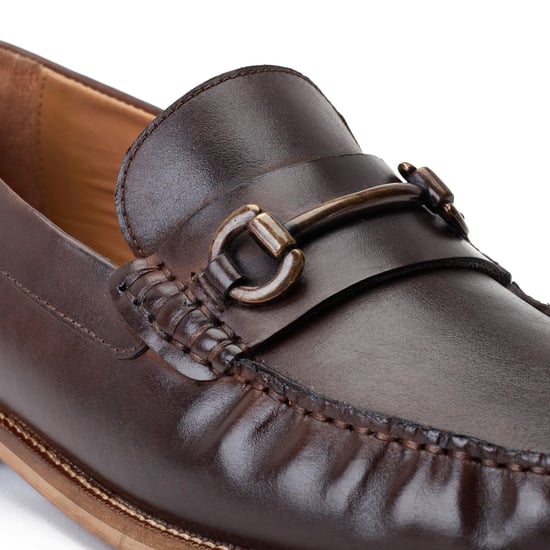 Base London Madison Leather Men's Burnt Tan Loafers - Image 6