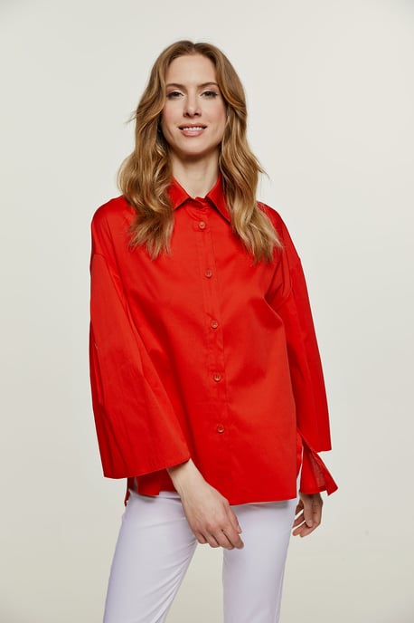 Rode wijde mouwen blouse - Image 6