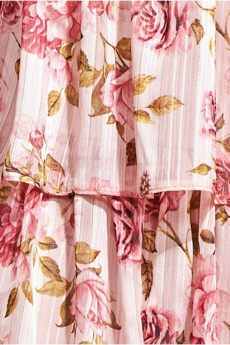 Tiered Chiffon Floral Maxi