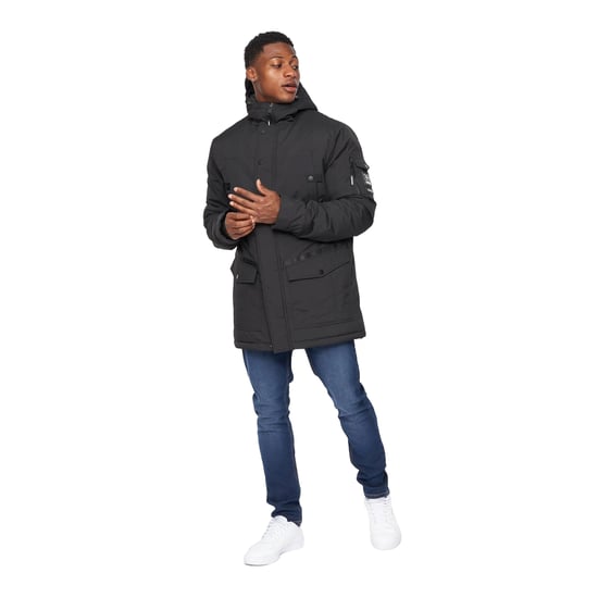 Crosshatch Mens Legender Parka (Black) - Image 3