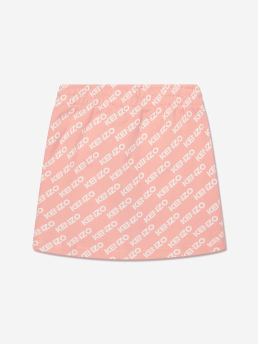 KENZO Girls Fleece Logo Skirt in Pink