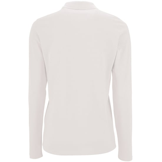 SOLS Dames/dames Perfecte Lange Mouw Pique Polo Shirt (Wit) - Image 2