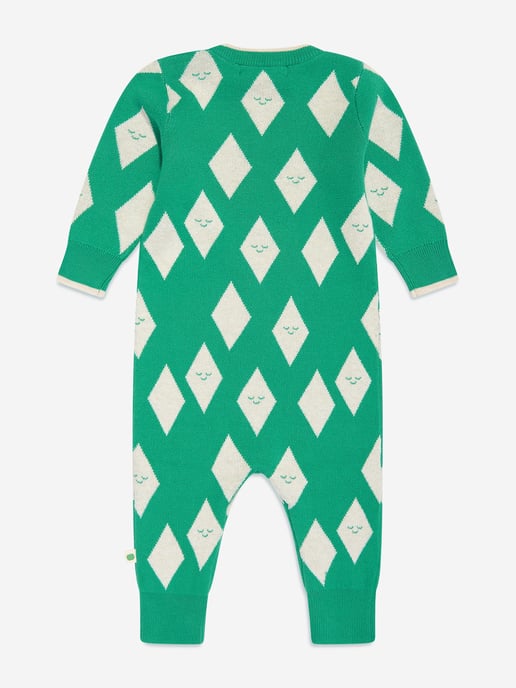 The Bonnie Mob Baby Aster and Damson Playsuit Gift Set in Green