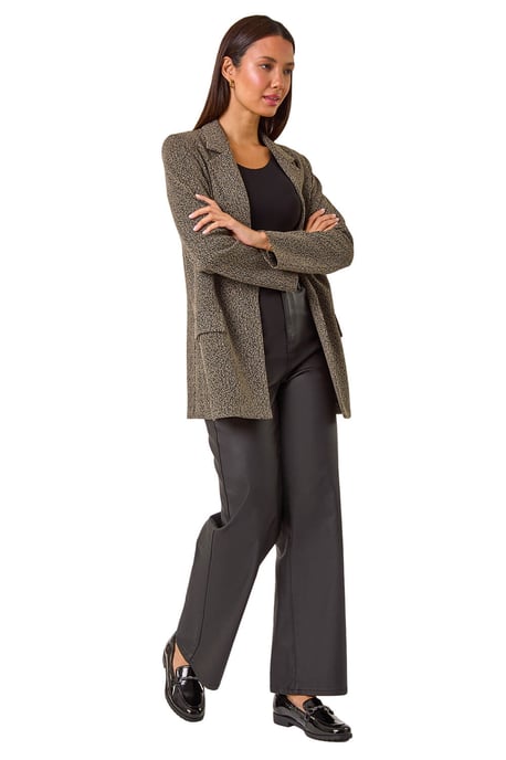 Longline Textured Jersey Blazer