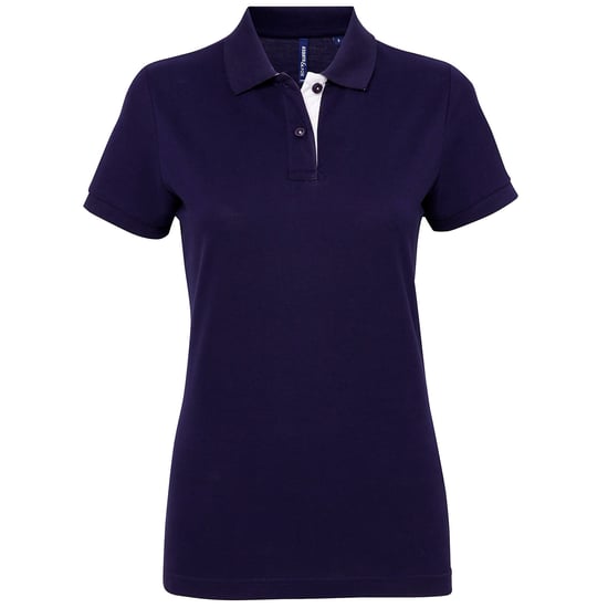 Asquith & Fox Dames/Dames Korte Mouwen Contrast Poloshirt (Marine / Wit) - Image 1