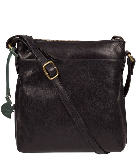 'Nikita' Navy Leather Cross Body Bag