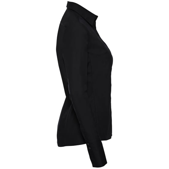 Russell Collection Womens/Ladies Ultimate Stretch Long-Sleeved Formal Shirt (Black) - Image 3