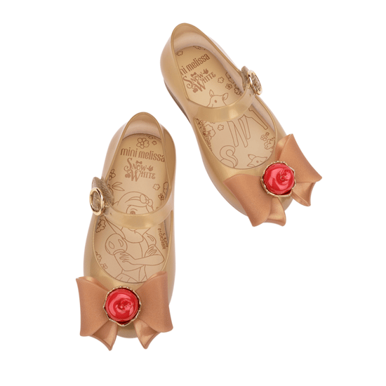 Sweet Love x Snow White Pearlish Beige/Gold Flats - Image 3