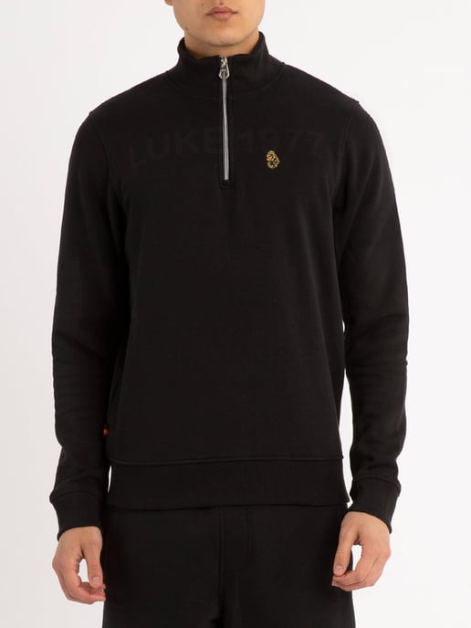 Luke 1977 Men's Sydney 1/4 Zip Sweat in Black - Image 1