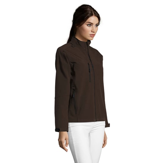 SOLS Womens/Ladies Roxy Soft Shell Jacket (Dark Chocolate) - Image 3
