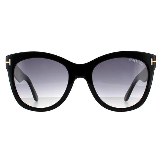 Tom Ford Cat Eye Womens Shiny Black Smoke Gradient - Image 1