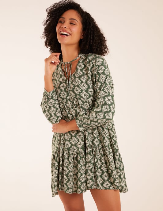 Abstract Geometric Tunic Dress