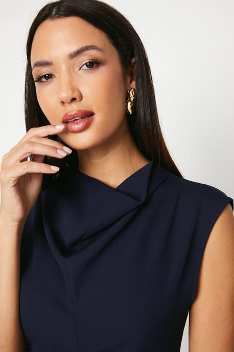 Cowl Neck Midi Dress