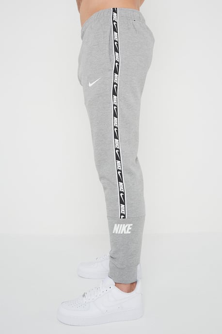 Nike Mens Repeat Taping Logo Fleece Cuffed Joggers in Grey - Image 4