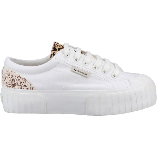 Superga 2631 Calfhair Details Leather Women's White Avorio/Leopard Spots Trainers - Image 4