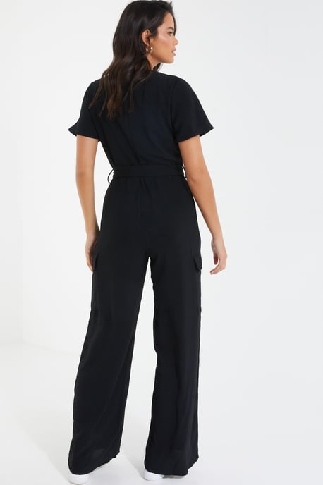 Black Wrap Palazzo Jumpsuit