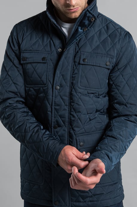 Navy Diamond Quilted Jacket