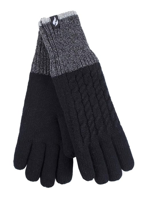 Heat Holders - Ladies Thermal Gloves for Winter in Kisdon Style - Black - Image 1